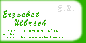 erzsebet ulbrich business card